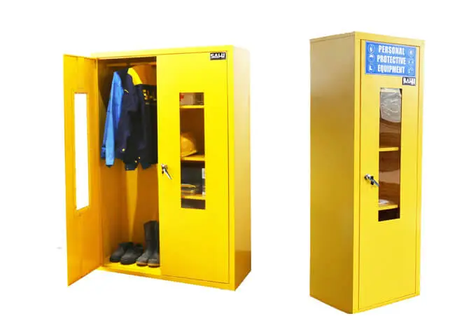 Quais são as regras para armários de armazenamento de equipamentos de proteção individual